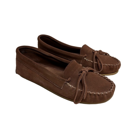 A.P.C. Moccasin Loafer Brown Casual Slip-On Leather Driving Shoe Women 8.5 39 - Picture 1 of 9